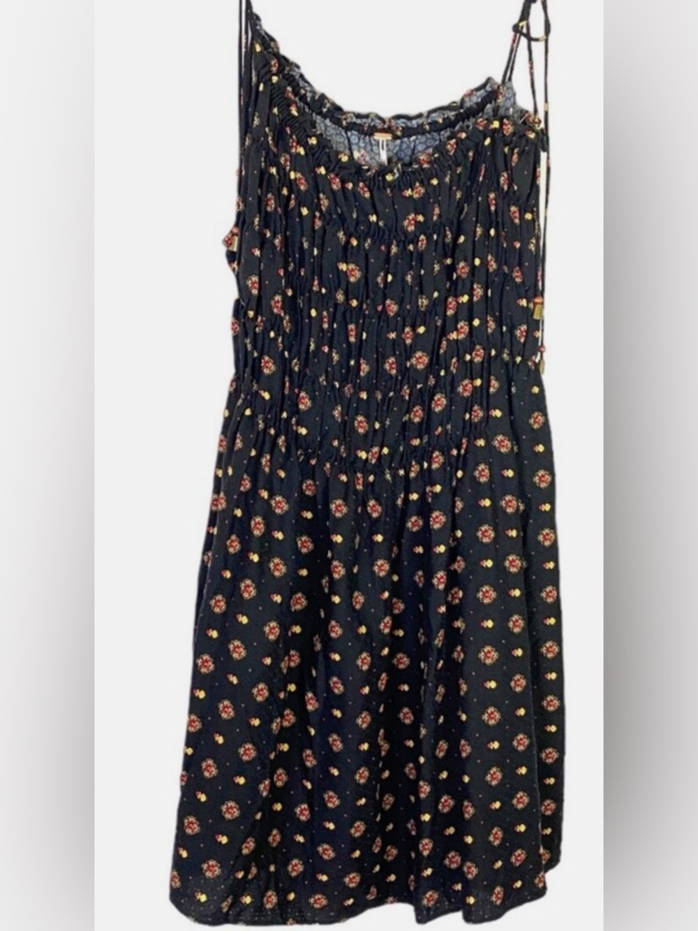 Free People Clementina Mini‎ Dress XS women's sleeveless stretch floral smocked